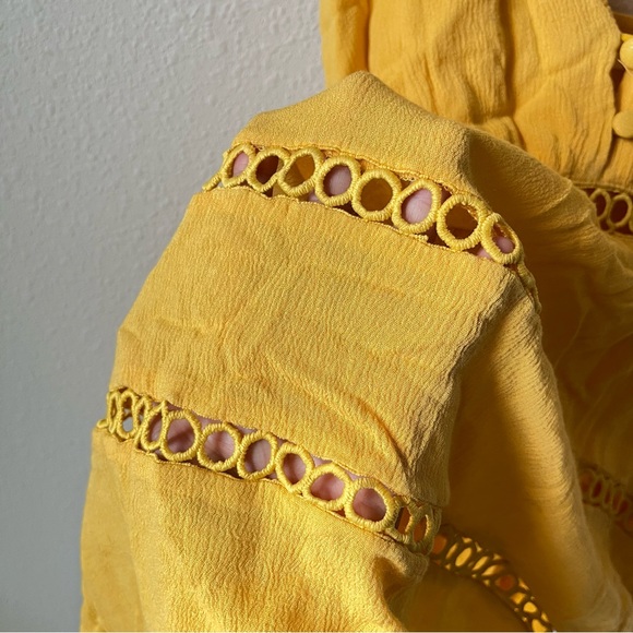 Hello Molly Yellow Lace Spaghetti Strap Festival Party Summer Romper - Picture 3 of 4